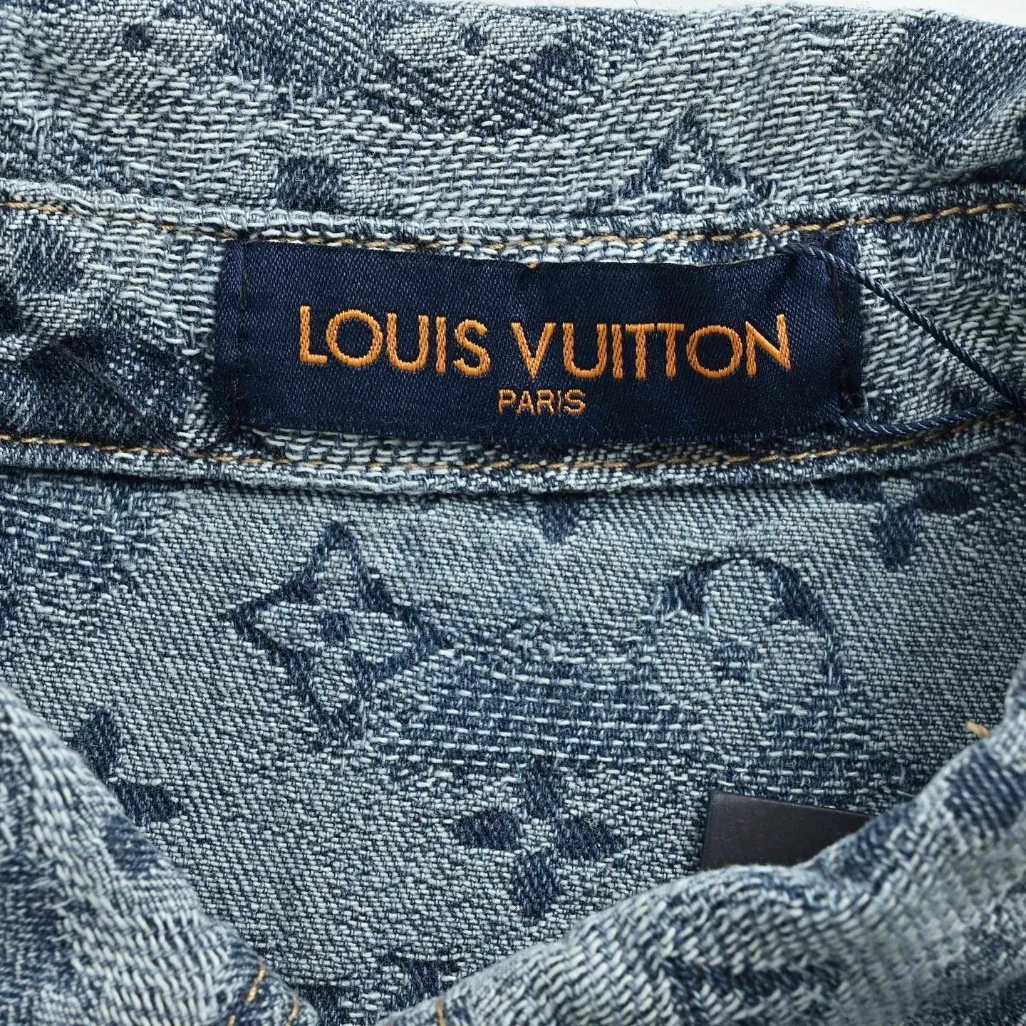 Louis Vuitton/Louis Vuitton cloud old flower jacquard suit denim short-sleeved shirt